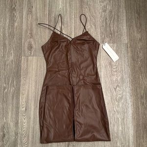 Faux Leather Dress